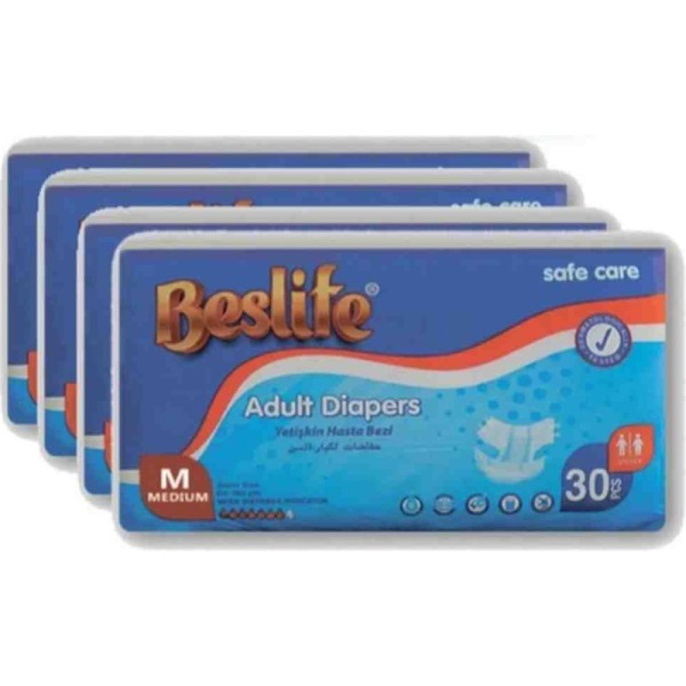 Beslife M Beden 4 Paket 120 Adet Tekstil Yüzey Hasta Bezi Hasta Bezleri ve Temizliği Fiyatı