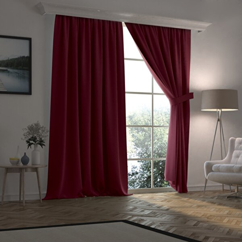 Best Always Blackout Perde 2 Adet Işık Geçirmez Güneşlik Fon Perde Işık Geçirmez Fon Perde 2'li - 30 x 30 cm - Bordo Fon Perde Fiyatı