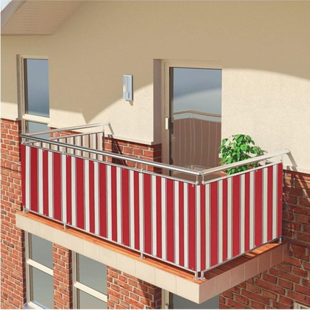 Best Always Elisyaavm Best Always Çizgili Balkon Demiri Brandası -Güneşlik Perde - Kırmızı - 100 x 150 cm Stor Perde Fiyatı