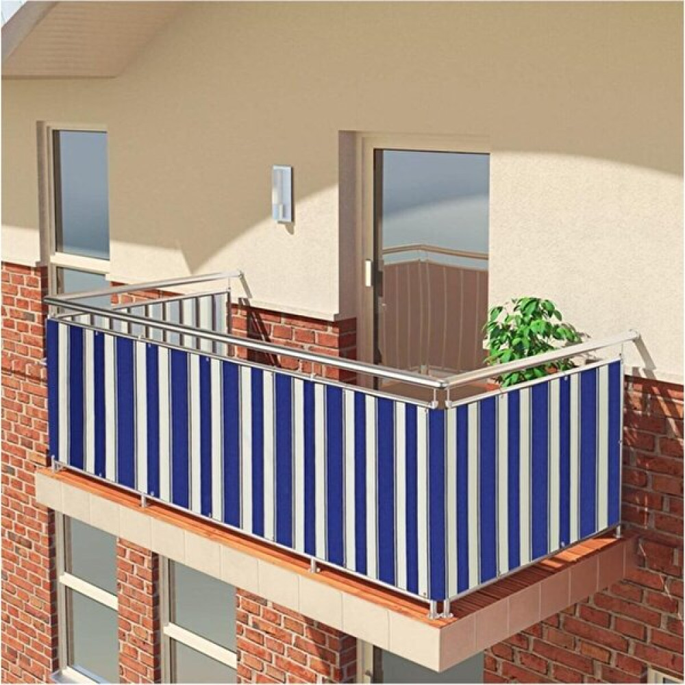 Best Always Elisyaavm Best Always Çizgili Balkon Demiri Brandası -Güneşlik Perde - Mavi - 100 x 150 cm Stor Perde Fiyatı