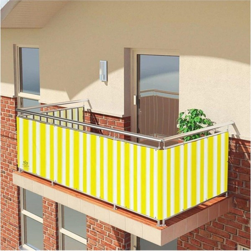 Best Always Elisyaavm Best Always Çizgili Balkon Demiri Brandası -Güneşlik Perde - Sarı - 80 x 200 cm Stor Perde Fiyatı
