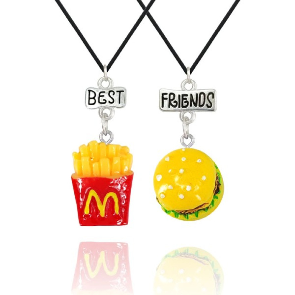 Best Friends Hamburger ve Patates Kızartması Arkadaşlık Kolyesi Bijuteri Kolye Fiyatı