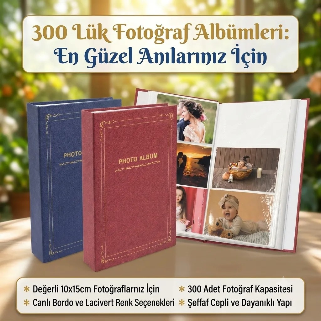 Best Hediye 300’LÜK Fotoğraf Albümü - 10X15CM - Lacivert Diğer Fiyatı