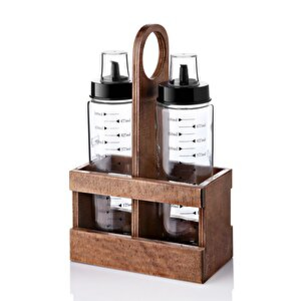Best Kitchen Ahşap Stand Kulplu 2 Li Damlatmaz Cam Yağdanlık Seti Mutfak Gereçleri Fiyatı