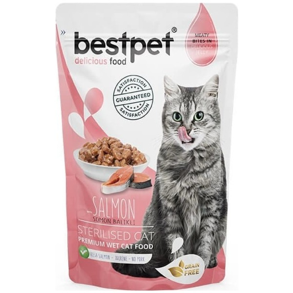 Best Pet Sterilised Jelly Pouch Somonlu Kedi Maması 85 gr Evcil Hayvan Ürünleri Fiyatı