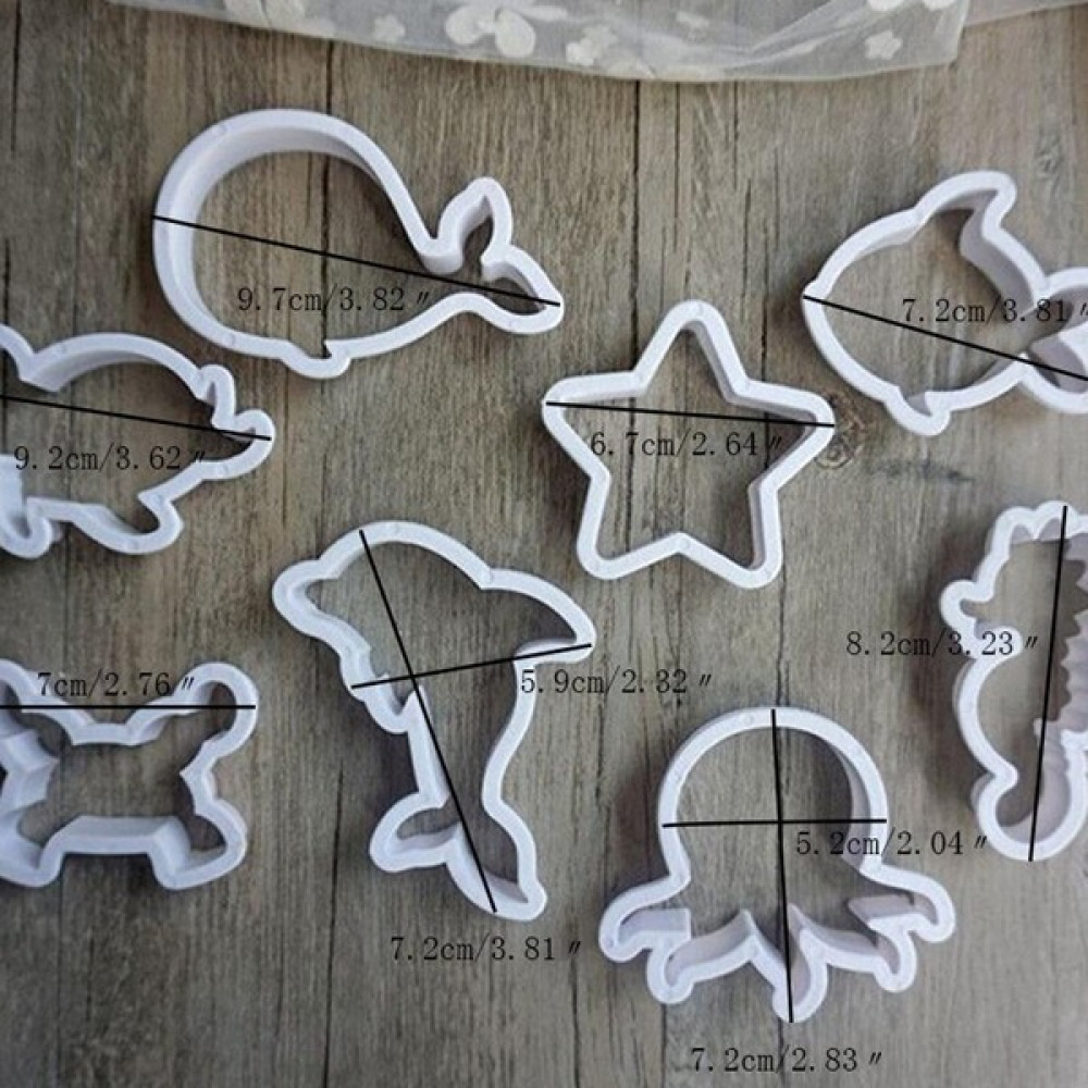 Best Wish Beyaz Stil Et Çevre Dostu Plastik Deniz Yaratık Kurabiye Kesici Mini Bisküvi Kesiciler Çocuklar Için Çikolata Bisküvi Kalıp Dekoratif Aracı Kek Kalıpları Fiyatı