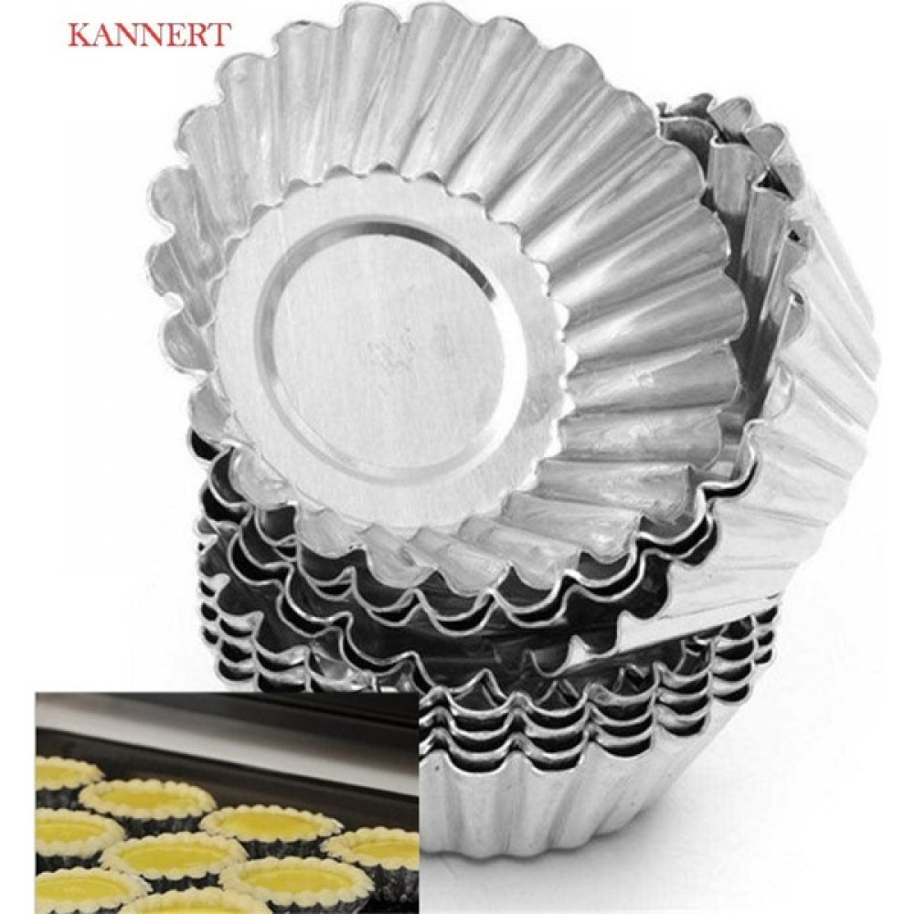 Best Wish Dia 5.2cm Stil 10 Adet Yumurta Tart Kalıp Kek Alüminyum Alaşım Tart Kalıp Pişirme Aracı Kek Yumurta Tart Meyve Tart Kalıp 7cm Çaplı Mutfa... Kek Kalıpları Fiyatı