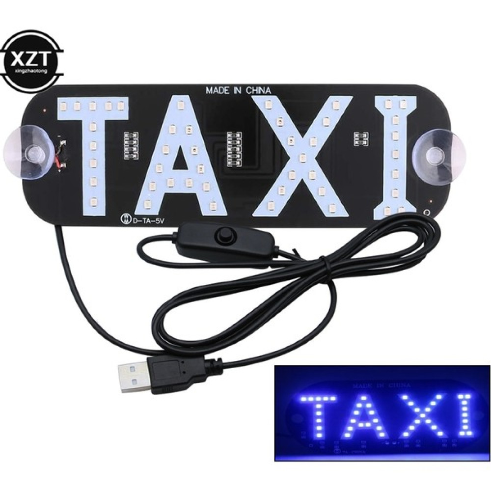 Best Wish Mavi USB LED Gösterge Işığı Panel Işareti Uyarı Işığı Araba Iç Taksi Ubers Sürücü Taksi Işığı ile Anahtar Emme Işaret Sinyali (Yurt Dışından) Oto Boyaları Fiyatı