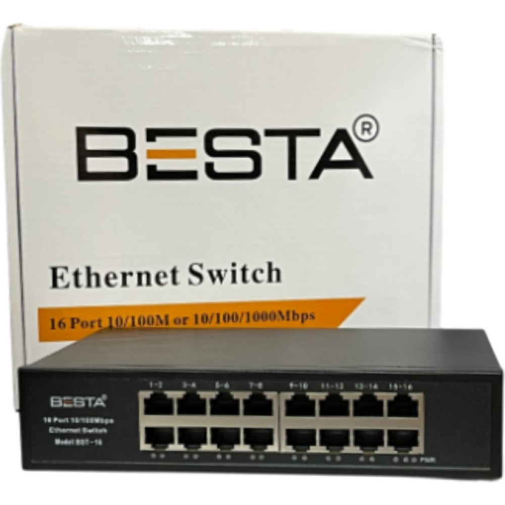 Besta 16 Port 10/100 Mbps Ethernet Switch Bst-16 Switchler Fiyatı