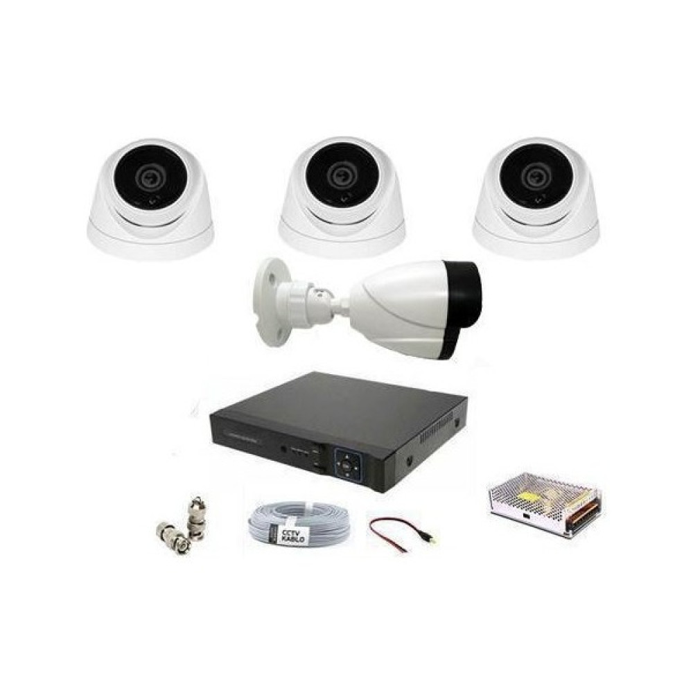 Besta 2mp 1080P 3 Iç Mekan 1 Dış Mekan Kameralı Ahd Güvenlik Seti BG-5206 Güvenlik Kameraları Fiyatı