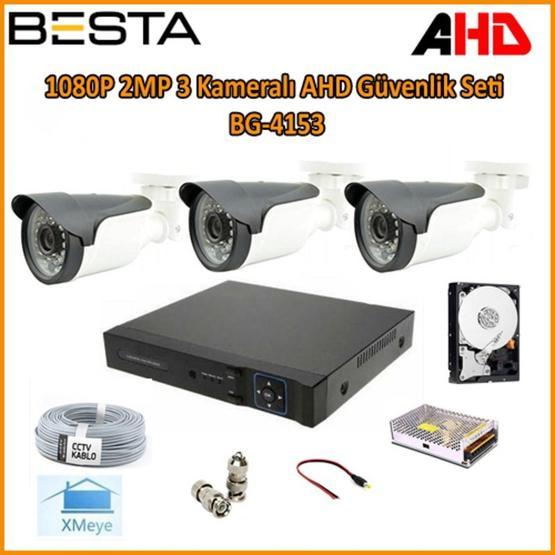 Besta BG-4153 1080P 2MP 3 Kameralı AHD Güvenlik Seti