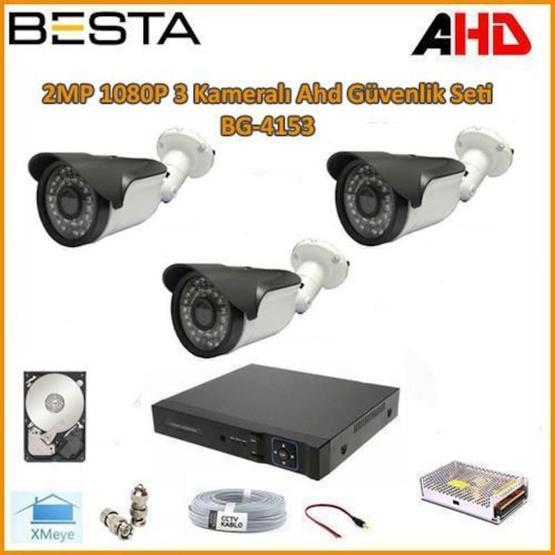 Besta BG-4153 1080P 2MP 3 Kameralı AHD Güvenlik Seti