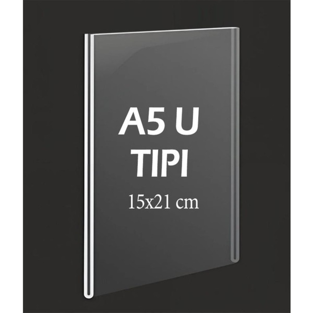 Bestekran A5 U Tipi Pleksi Şeffaf Föylük Menü Broşür Etiketlik Fotoğraflık Albüm Fiyatlık Dosya Fiyatı