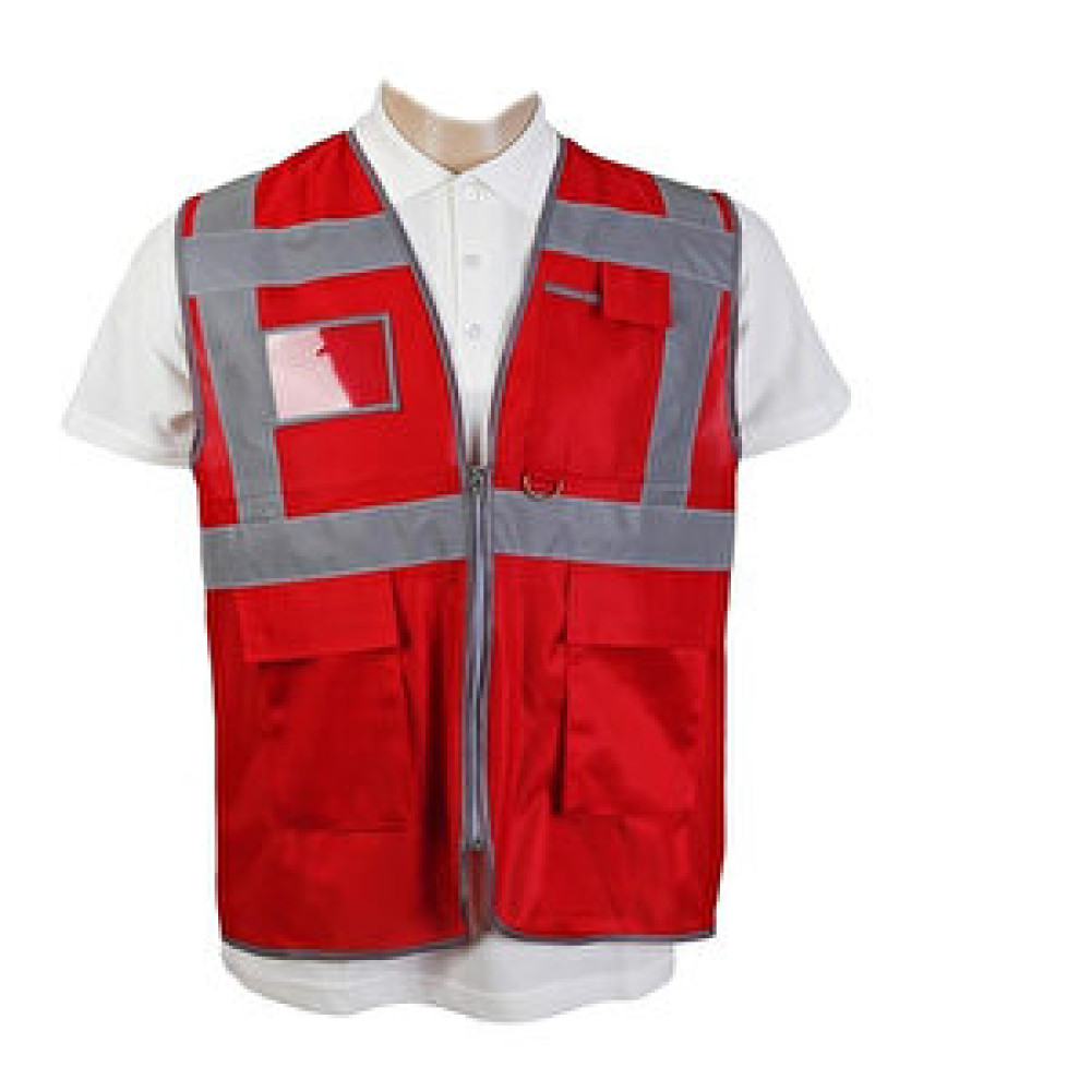Bestguard Yönetici Yeleği - Cepli Mühendis Yeleği - Kırmızı S İş Güvenliği Ürünleri Fiyatı
