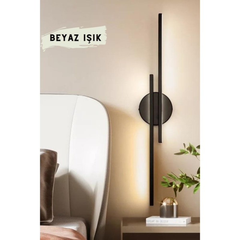 bestof tasarım Lora Siyah Modern Ledli Aplik - Beyaz Işık - Yatak Odası - Salon - Mutfak - Hol - Oturma Odası - 1'li Avize Fiyatı