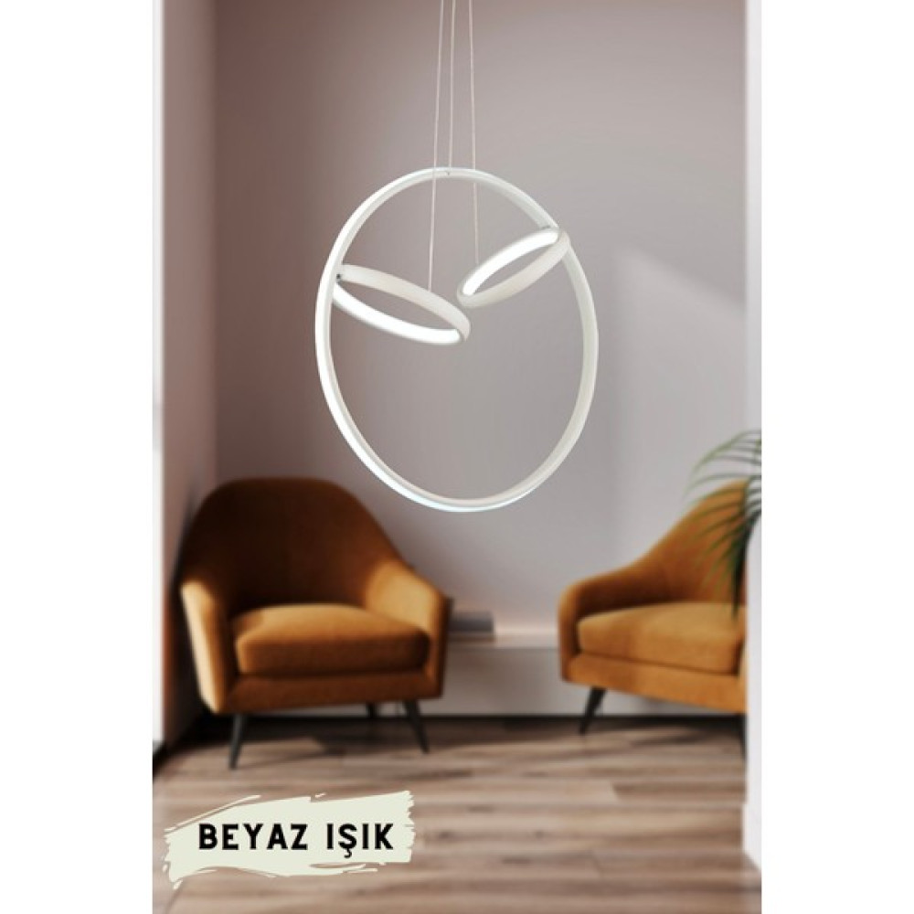 bestof tasarım Sarkıt LED Avize Beyaz Beyaz Işık - Oturma Odası - Salon - Yatak Odası - Mutfak - Siyah - 1'li Avize Fiyatı