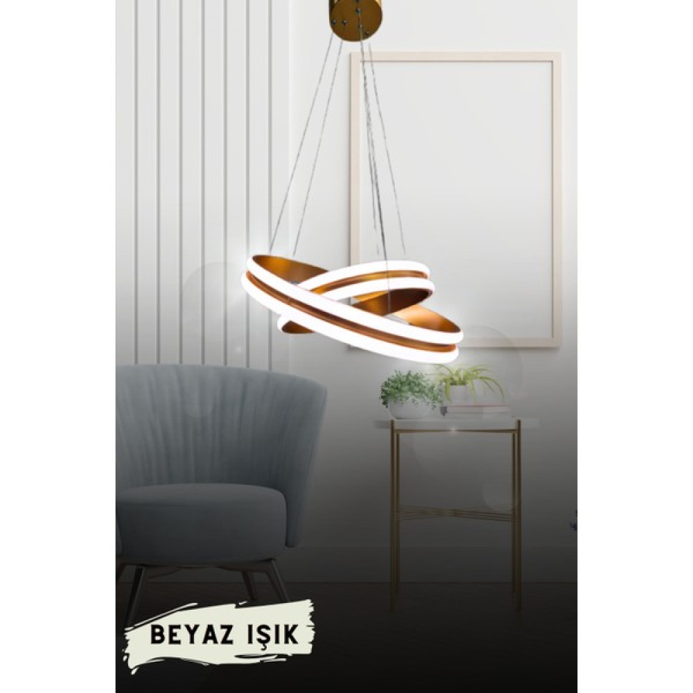 bestof tasarım Sarkıt LED Avize Gold Beyaz Işık - Oturma Odası - Salon - Yatak Odası - Mutfak - Siyah - 1'li Avize Fiyatı