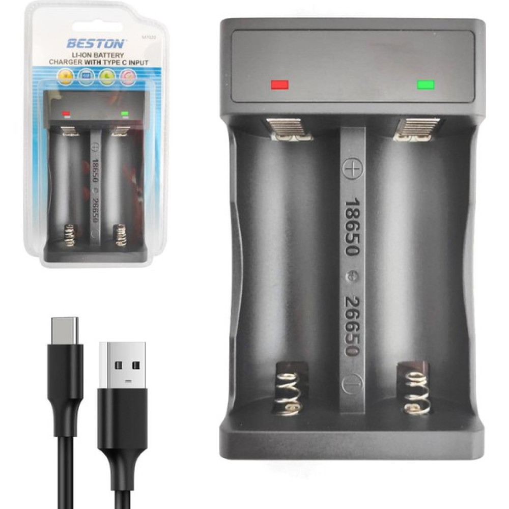 Beston Pil Şarj Aleti Ikili USB Ekranlı 18650 26650 Li-Ion Beston M-7028 Şarj Cihazları & Kitler Fiyatı