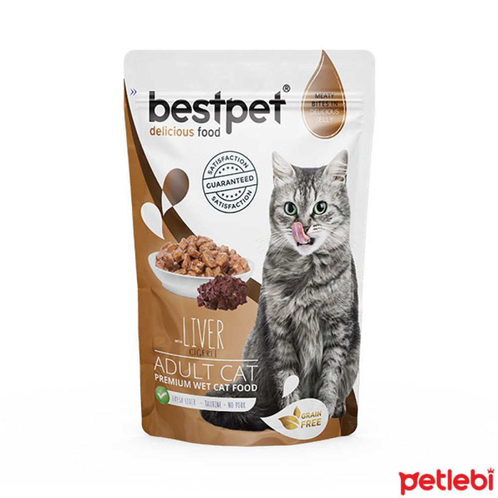 BestPet Pouch Jöle İçinde Ciğerli Tahılsız Yetişkin Kedi Konservesi 85gr Evcil Hayvan Ürünleri Fiyatı
