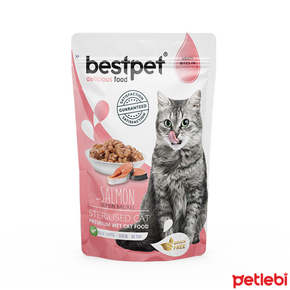 BestPet Pouch Jöle İçinde Somonlu Tahılsız Kısırlaştırılmış Kedi Konservesi 85gr Evcil Hayvan Ürünleri Fiyatı