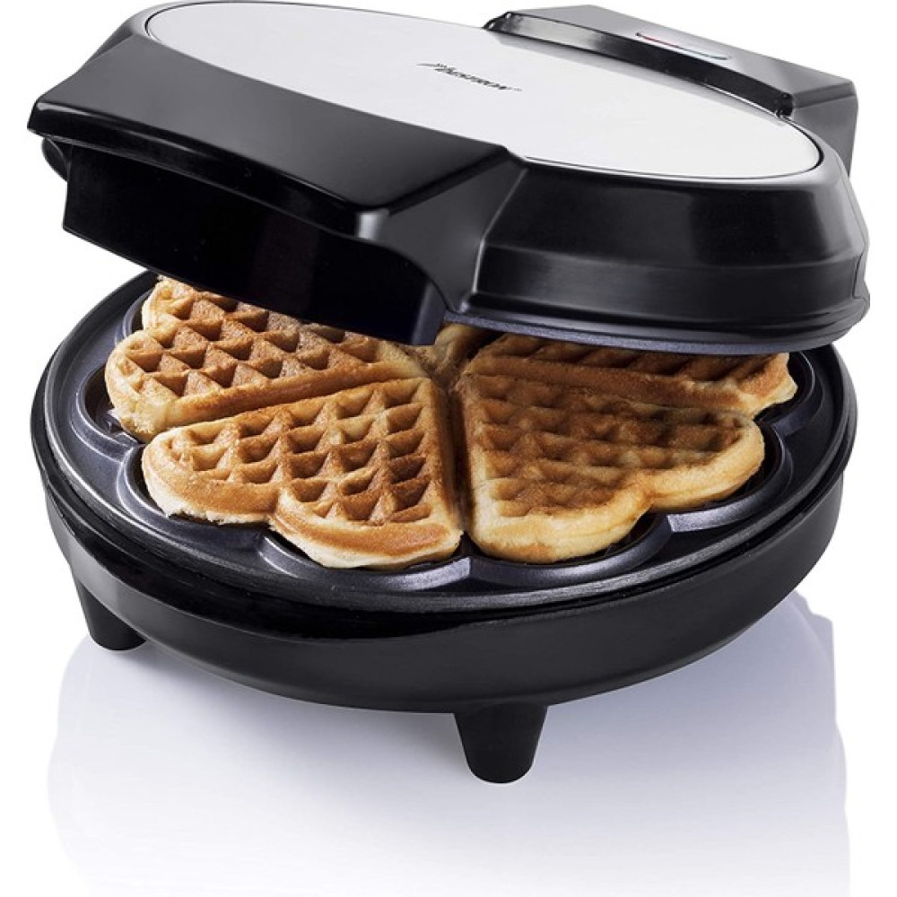 Bestron Waffle Makinesi, Kalp Şeklinde Gofretler Için Yapışmaz Kaplamalı Waffle Makinesi, 700 Watt, Renk: Gümüş Waffle Makinesi Fiyatı