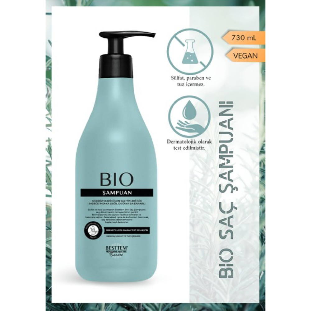 Besttem Bio Saç Şampuanı 730 ml - Dökülme Karşıtı Şampuan ve Saç Kremi Fiyatı