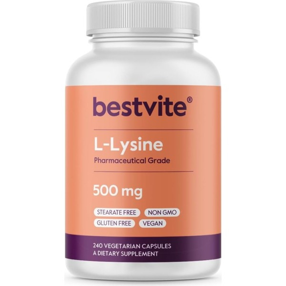 Bestvite L-Lysine Amino Acid Pharmaceutical Grade 500 mg 240 Kapsül L Lysine Amino Asit Amino Asit Fiyatı