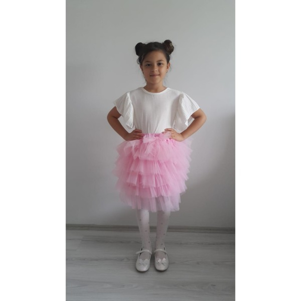 Besvika Kids Beyaz Bluz & Pembe Tütü Etek Takım Etek Fiyatı