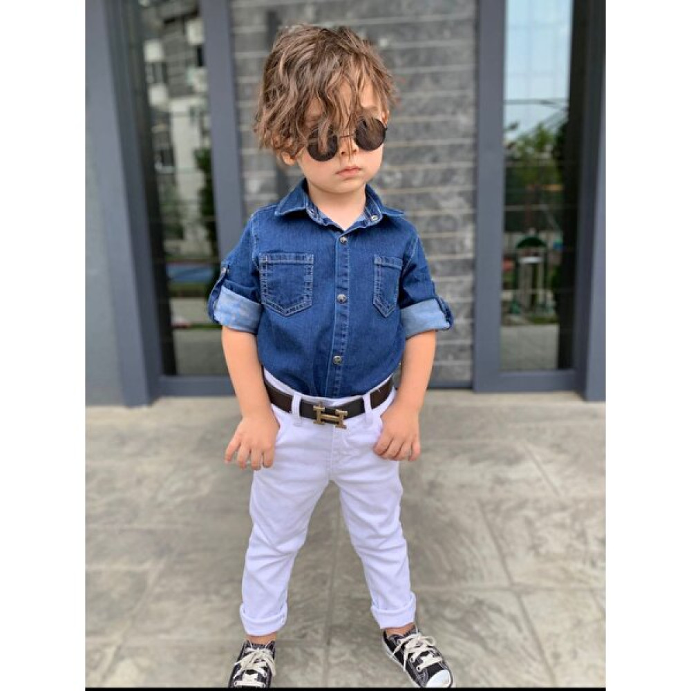 Besvika Kids Erkek Çocuk Kot Gömlek & Pantolon & Kemer 3lü Takım Kız Çocuk Giyim Takımı Fiyatı