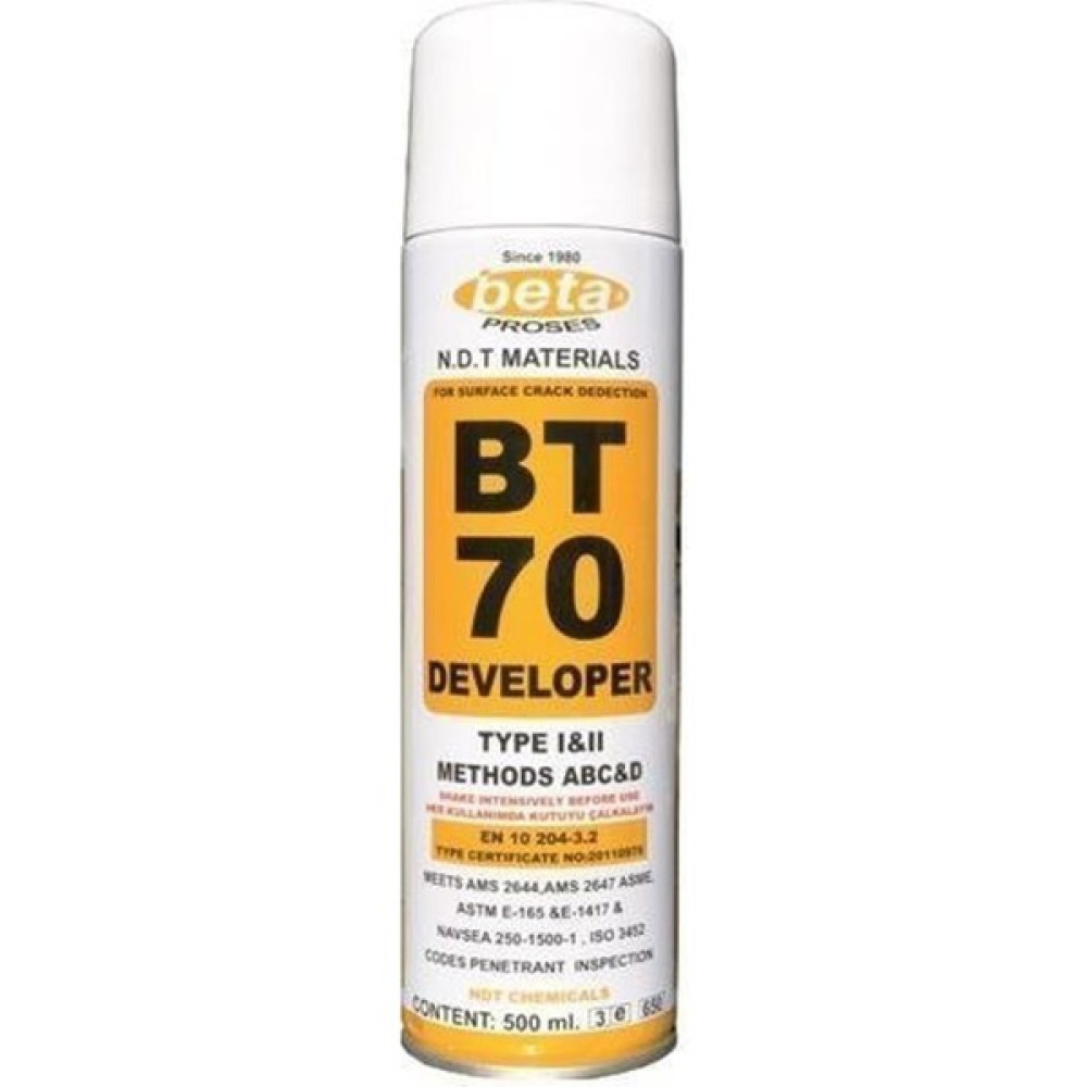 Beta BT70 500 ml Penetrant Muayene Için Geliştirici Sprey Bakım Spreyleri Fiyatı