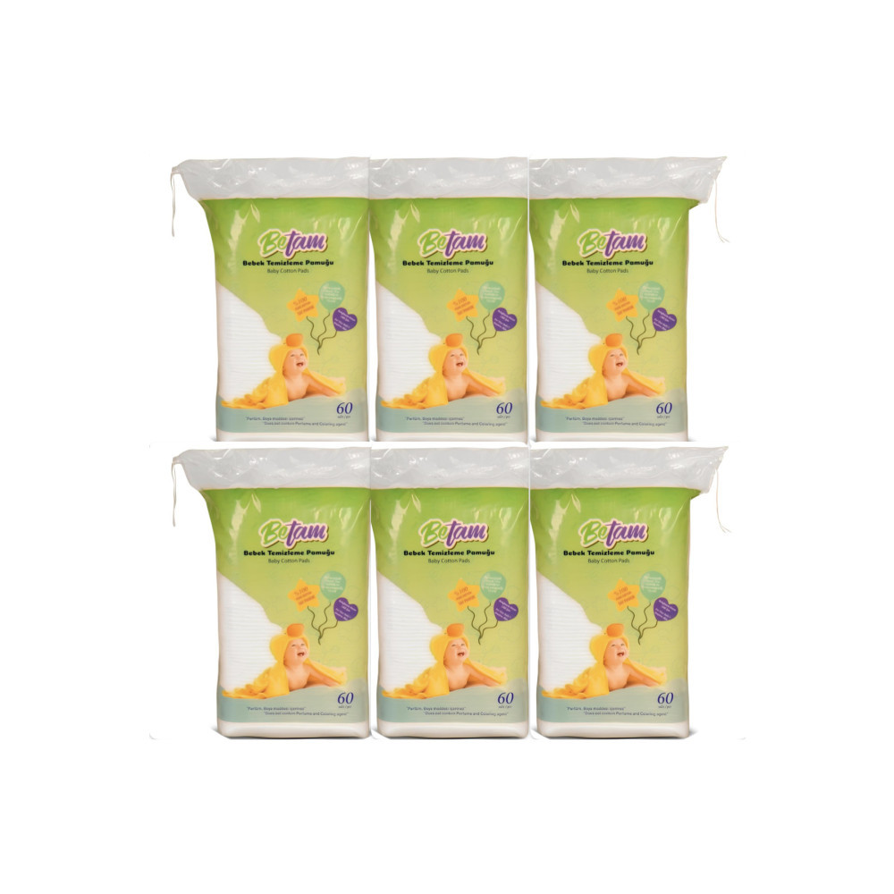Betam Bebek Temizleme Pamuğu 60lı 6 PAKET Bebek Bakım Fiyatı
