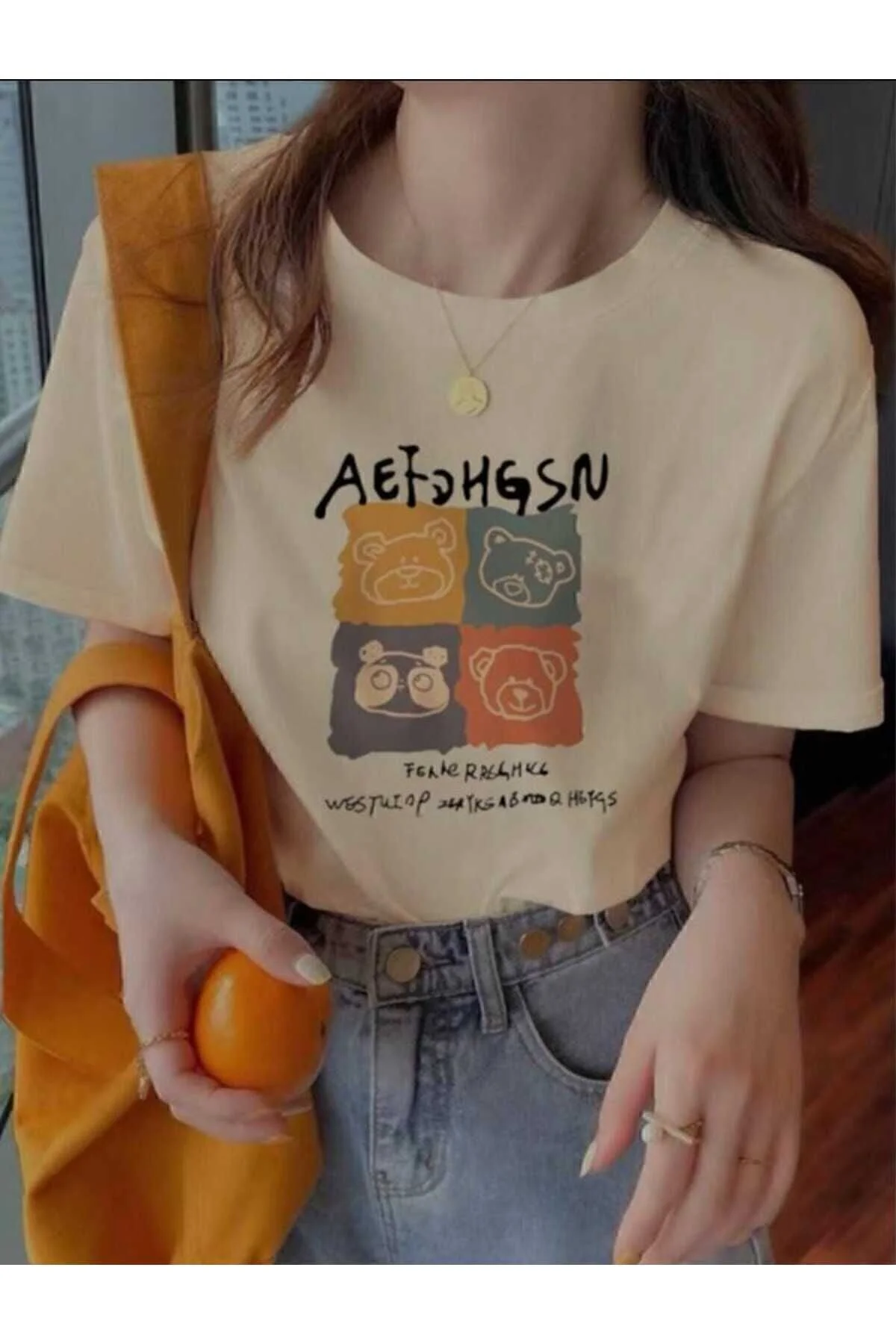 BETİLİNA Ayıcıklar Baskılı T-shirt M/S Beden" Bayan T-shirt Fiyatı