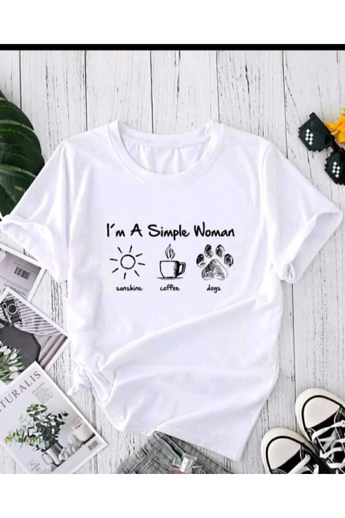 BETİLİNA Patili Baskılı T-shirt M Beden" Bayan T-shirt Fiyatı