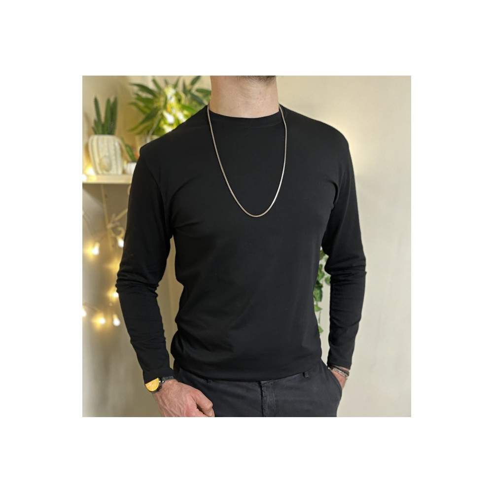 Betimoda Erkek Slim Fit Dar Kesim Bisiklet Yaka Uzun Kol Pamuklu Tişört Siyah 3XL Beden Bayan T-shirt Fiyatı