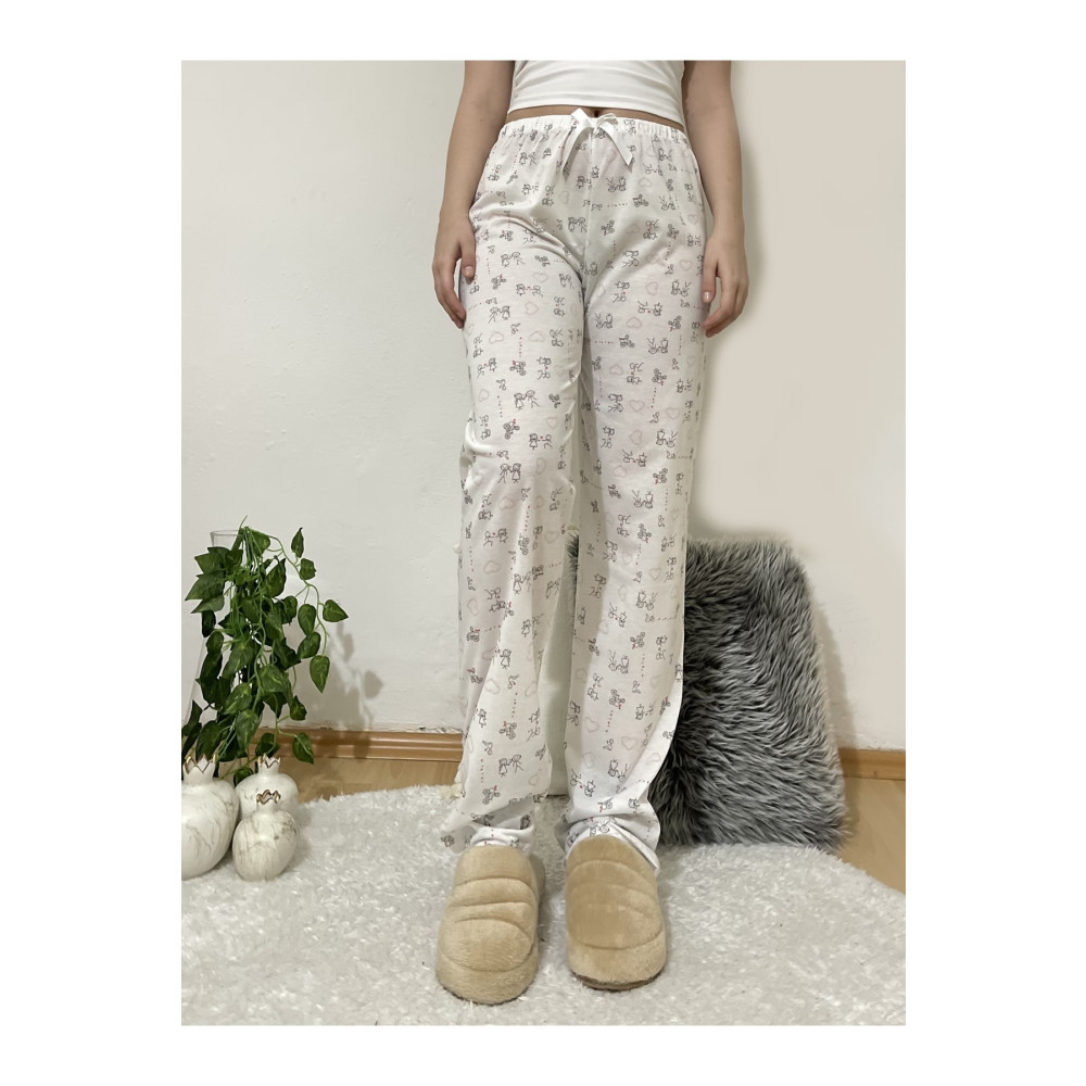 Betimoda Kadın Pijama Altı Kurdeleli Beyaz Çöp Adam M Beden Kadın Pijama Fiyatı