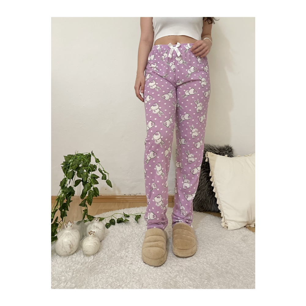 Betimoda Kadın Pijama Altı Kurdeleli Büyük Tavşan Lila XL Beden Kadın Pijama Fiyatı