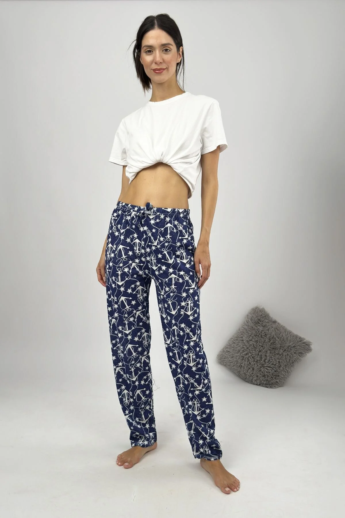 Betimoda Kadın Pijama Altı Kurdeleli Çapalı Lacivert 3XL Beden Kadın Pijama Fiyatı