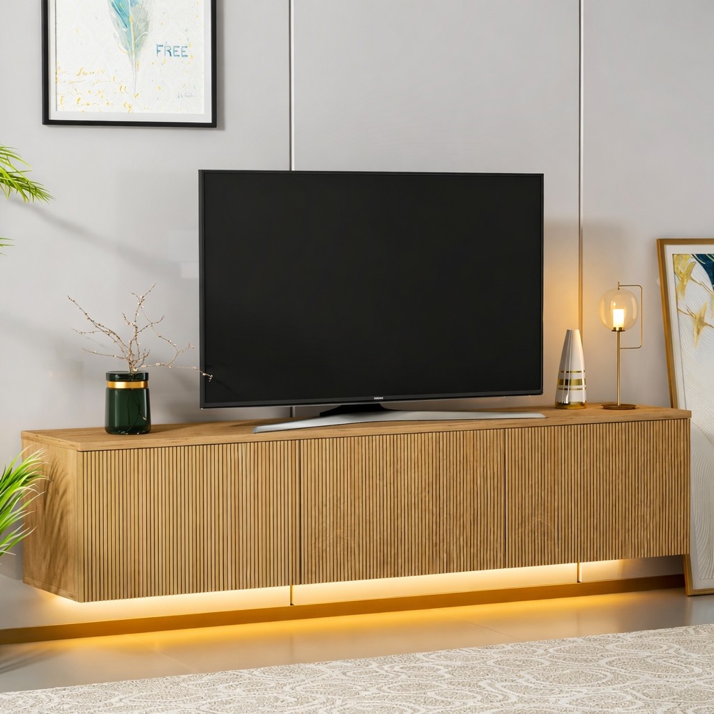 Betroya Vesta Ledli Tv Ünitesi – Işıklı Ledli Kapaklı Tv Ünitesi - Sepet Yunus Tv Ünitesi / Sehpası Fiyatı