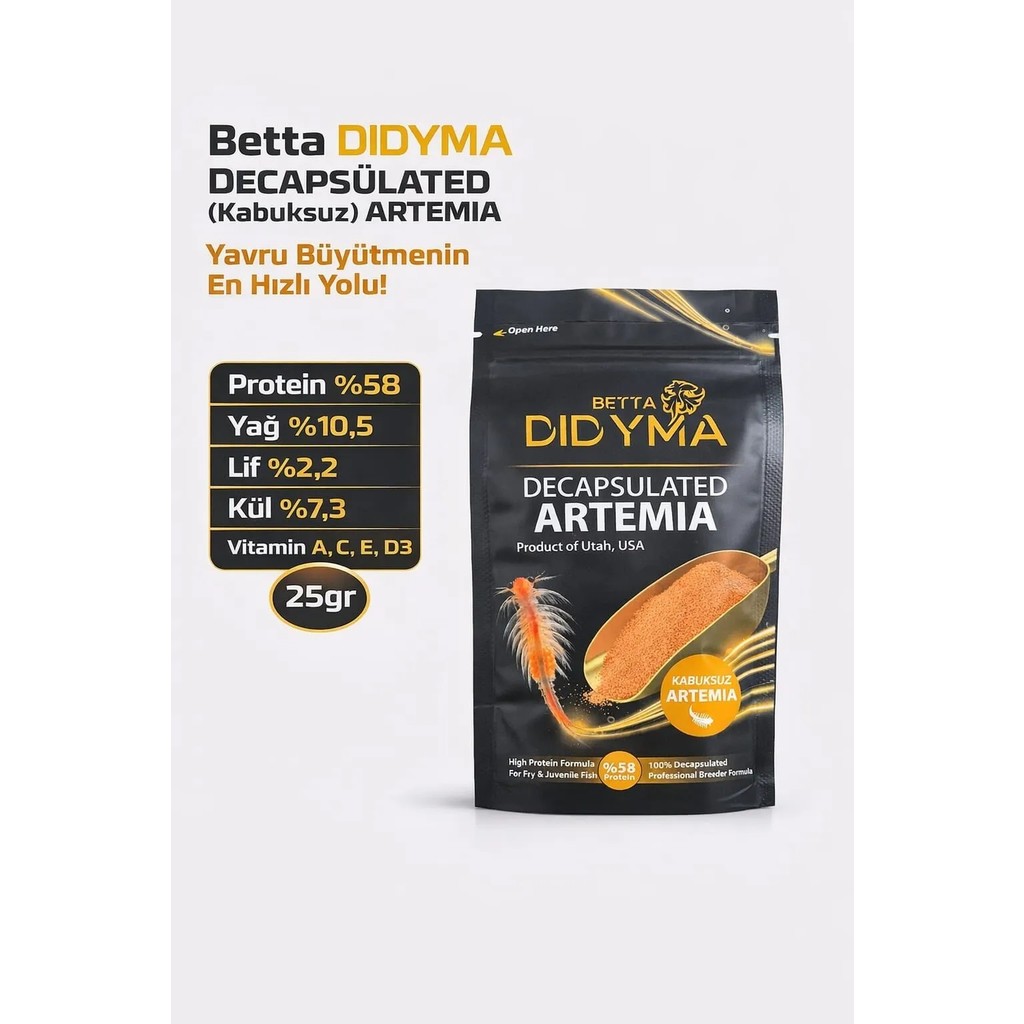 Betta Didyma Decapsulated (Kabuksuz) Artemia 25gr Kullanıma Hazır Diğer Fiyatı