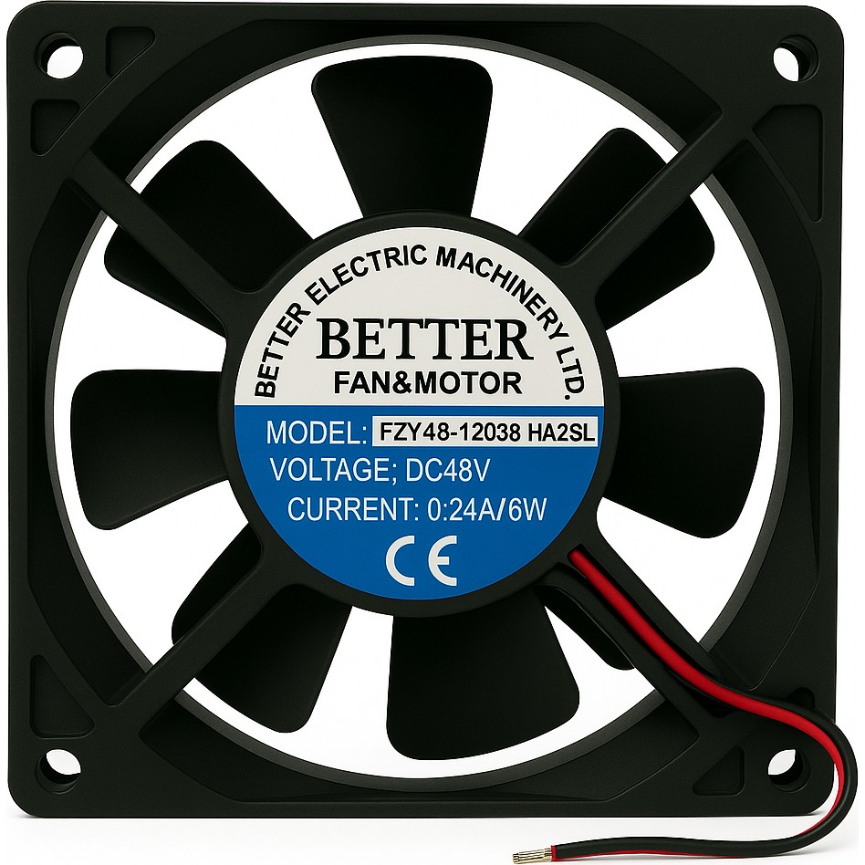 Better 120x120x38 7 Kanatlı 48V DC Kare Fan | Sessiz ve Güçlü Soğutma Diğer Fiyatı