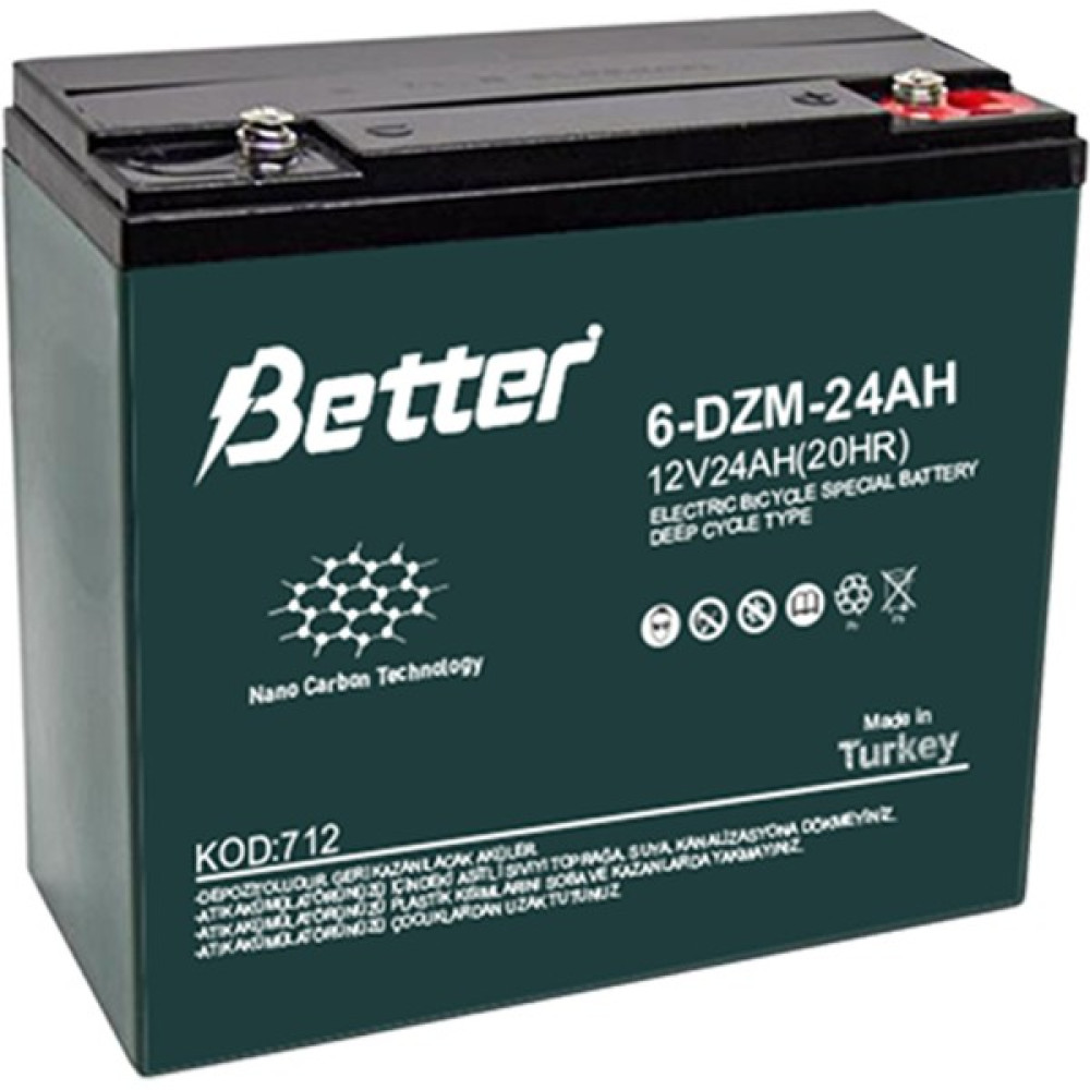 Better Elektrikli Motorsiklet Aküsü Nano Karbon Jel Better 12V 24 Ah Akü Fiyatı