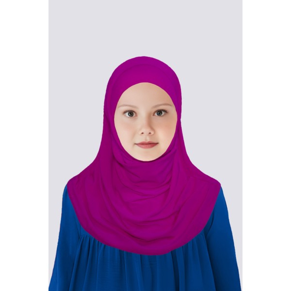 Betül Akbay Kız Çocuk Pratik Başörtü Pamuk Meryem Model Mürdüm Eşarp Fiyatı