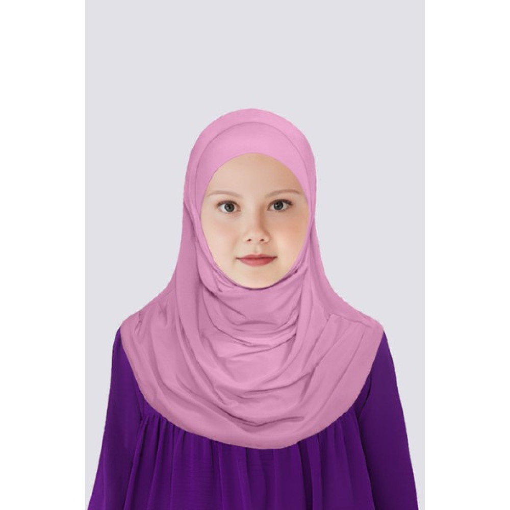 Betül Akbay Kız Çocuk Pratik Başörtü Pamuklu Meryem Model Pembe Eşarp Fiyatı
