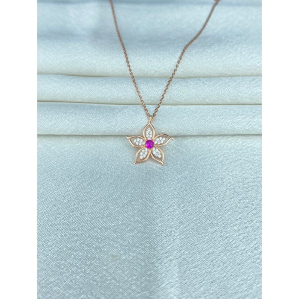 Bey Silver 925 Ayar Gümüş Küçük Boy Çiçek Kolye - Rose Gümüş Kolye Fiyatı