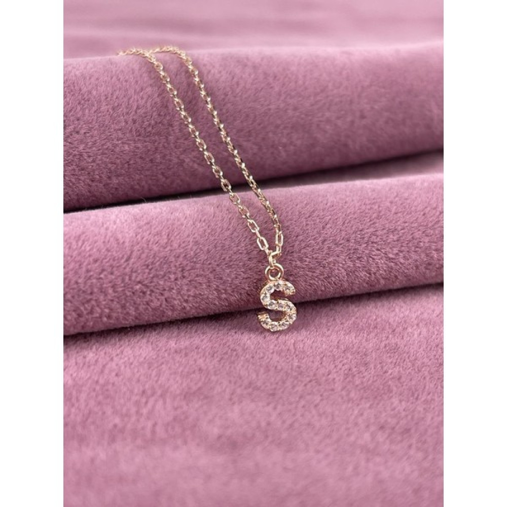 Bey Silver 925 Ayar Gümüş S Harfi Kolye - Rose - 45 CM Gümüş Kolye Fiyatı