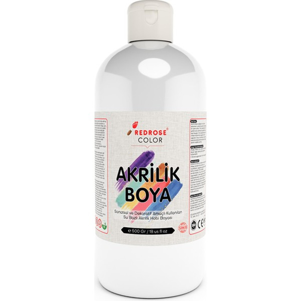 Beyaz Akrilik Boya 500 gr Sanatsal, Dekoratif, Hobi Amaçlı, Canlı Renkler Akrilik Boya Fiyatı