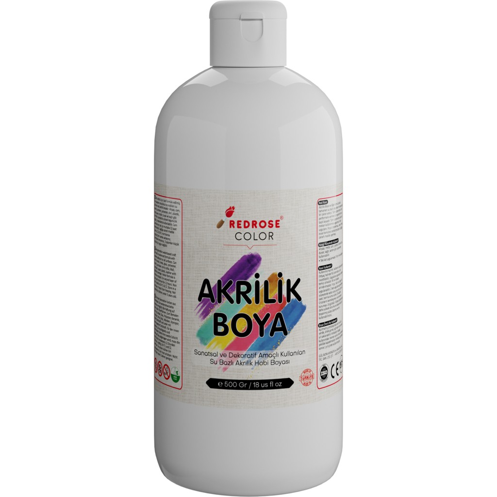 Beyaz Akrilik Boya 500 gr Sanatsal, Dekoratif, Hobi Amaçlı, Canlı Renkler Akrilik Boya Fiyatı