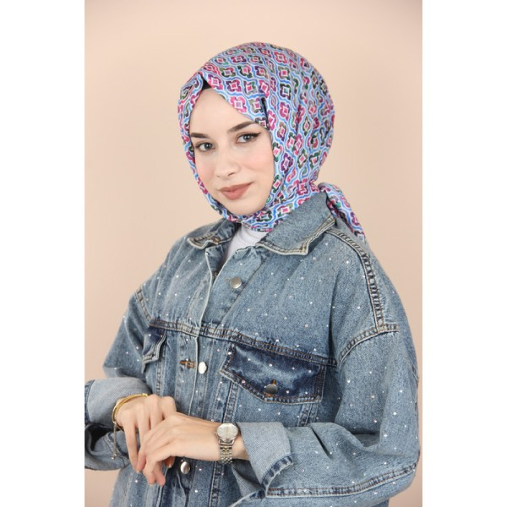 Beyaz İpek Mor Beyaz Ipek Boyama Desen Şal Şal / Fular & Eşarp Fiyatı