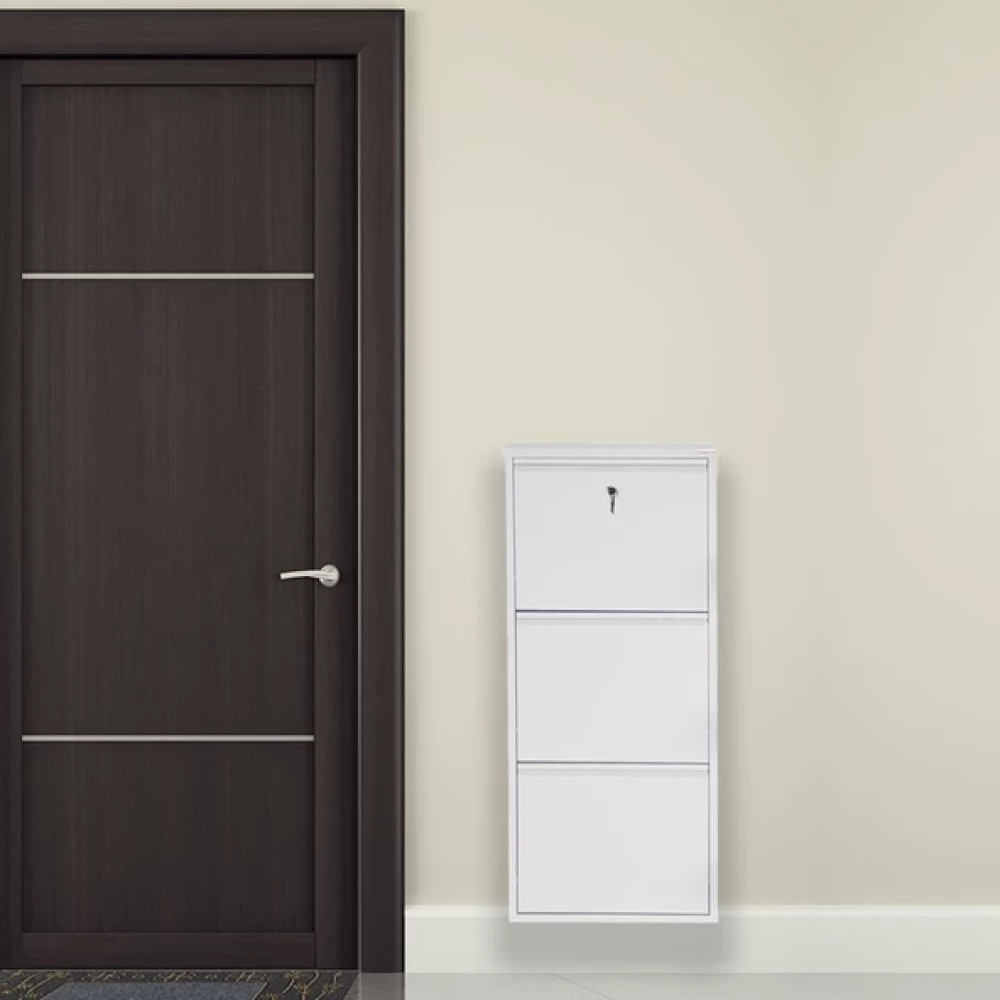 Beyaz Kilitli Metal Ayakkabilik Mac3 - 3 Kapakli - 50X15x103 H Ayakkabılık Fiyatı