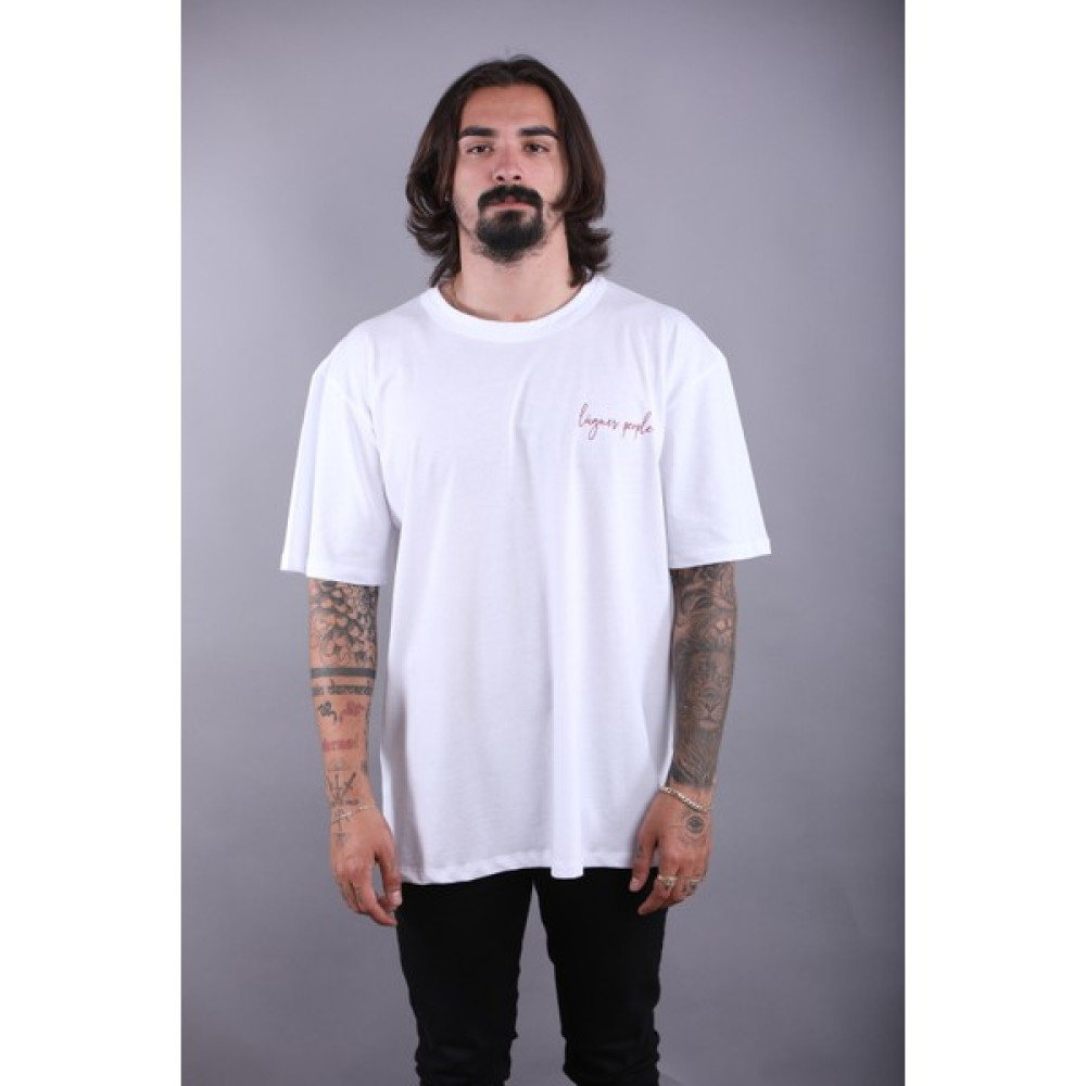 Beyaz Lugner People Oversize T-Shirt Erkek T-shirt Fiyatı